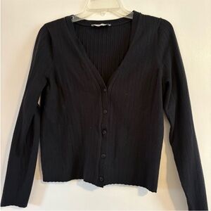 A&F black ribbed cardigan in XL